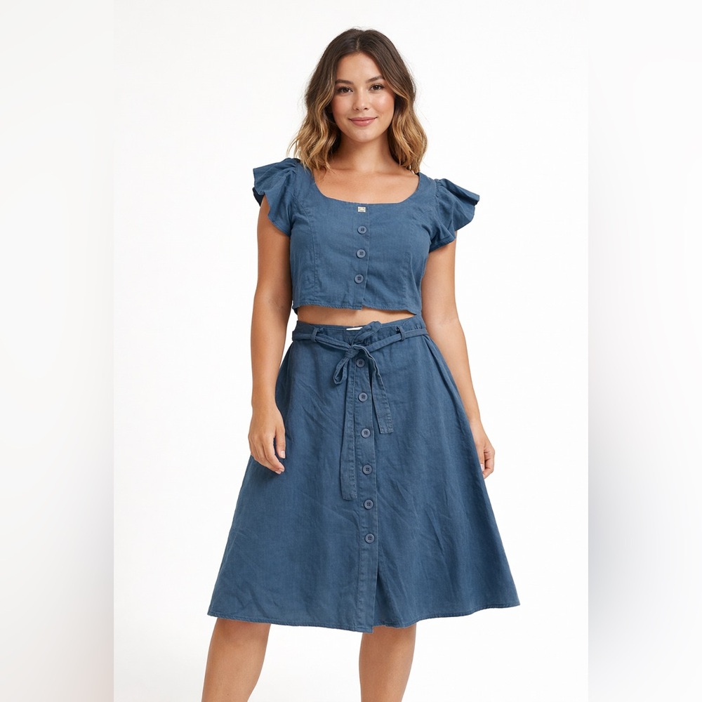 Band of Gypsies Denim Blue A-Line Skirt